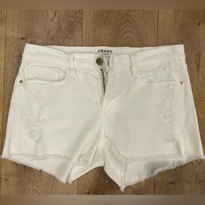 White Frame jean shorts
